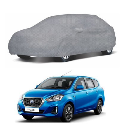 Oshotto 100% Dust Proof, Water Resistant Grey Car Body Cover with Mirror Pocket For Datsun Go Plus