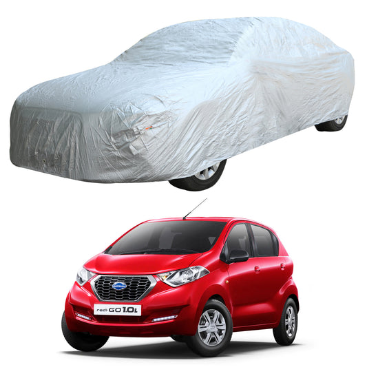 Oshotto Silvertech Car Body Cover (Without Mirror Pocket) For Datsun Redi Go - Silver