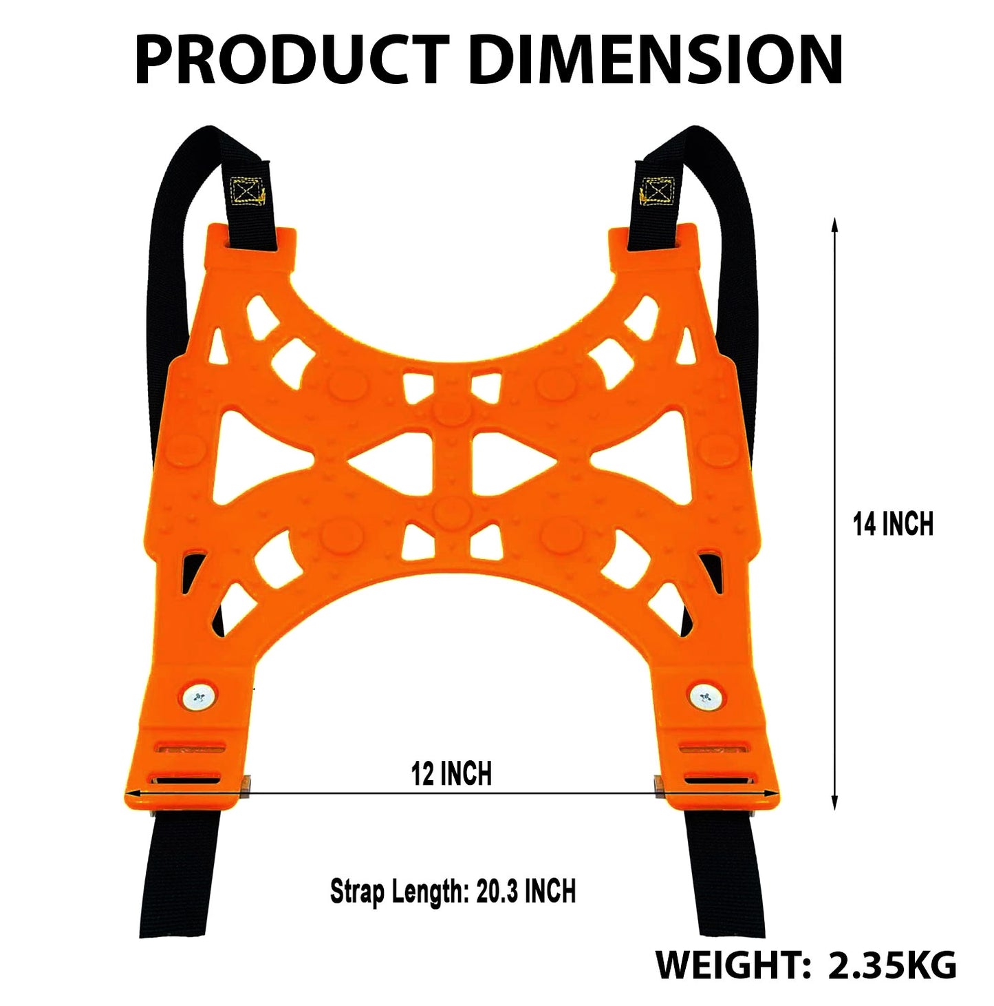 Oshotto 14" Snow Chain Set for Tyre Anti Skid durable in Rough Terran/Mountain All Cars Tires (Orange, 6 Pcs set)