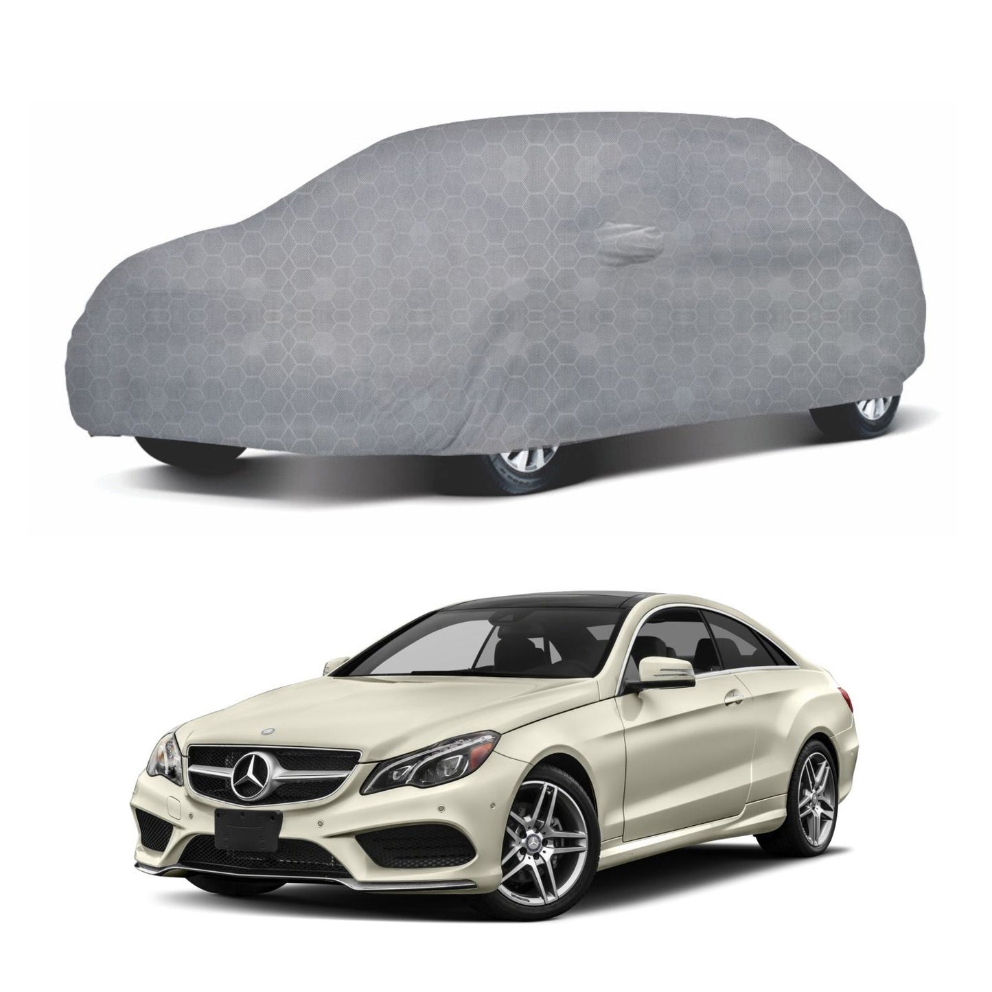 Oshotto 100% Dust Proof, Water Resistant Grey Car Body Cover with Mirror Pocket For Mercedes Benz E-Class 2010-2016