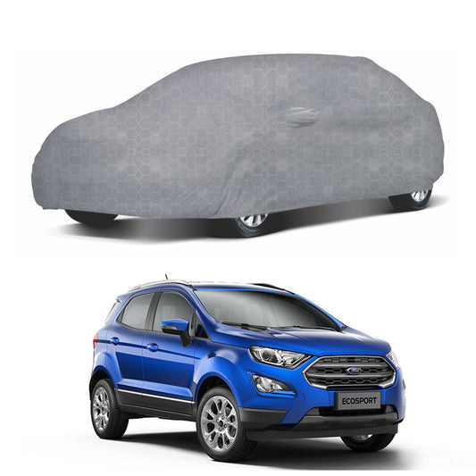 Oshotto 100% Dust Proof, Water Resistant Grey Car Body Cover with Mirror Pocket For Ford Ecosport