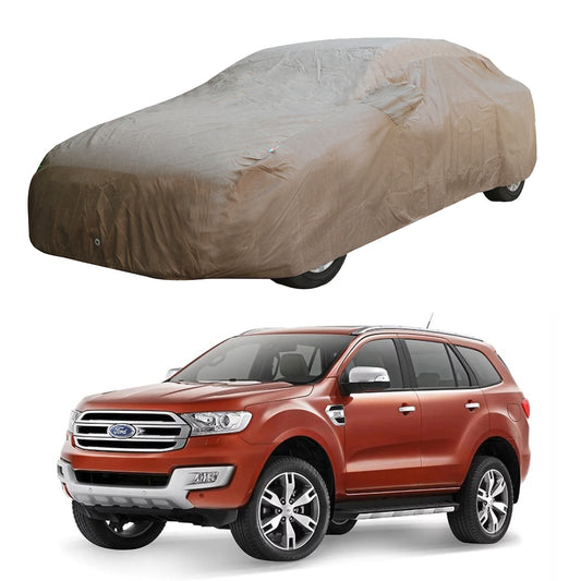 Oshotto Brown 100% Waterproof Car Body Cover with Mirror Pockets For Ford New Endeavour