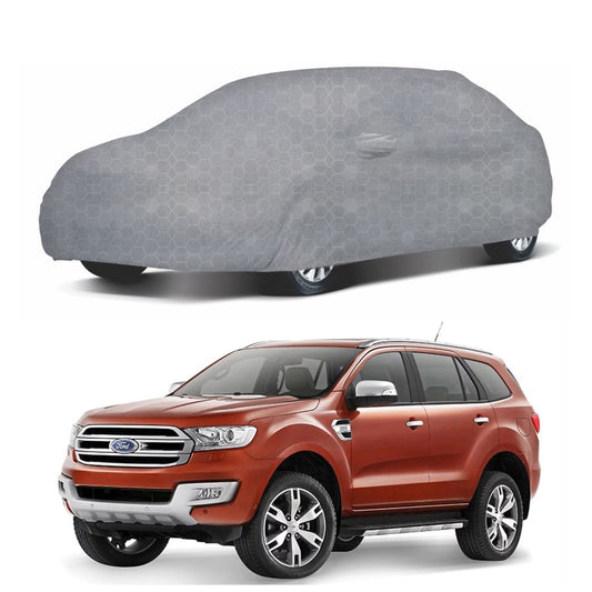 Oshotto 100% Dust Proof, Water Resistant Grey Car Body Cover with Mirror Pocket For Ford New Endeavour