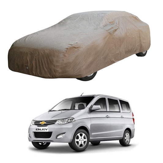 Oshotto Brown 100% Waterproof Car Body Cover with Mirror Pockets For Chevrolet Enjoy