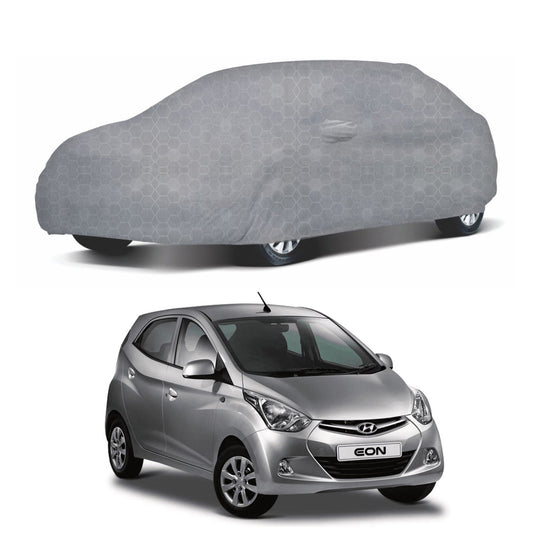 Oshotto 100% Dust Proof, Water Resistant Grey Car Body Cover with Mirror Pocket For Hyundai Eon