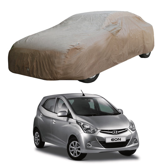 Oshotto Brown 100% Waterproof Car Body Cover with Mirror Pockets For Hyundai Eon