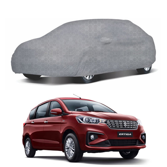 Oshotto 100% Dust Proof, Water Resistant Grey Car Body Cover with Mirror Pocket For Maruti Suzuki Ertiga 2018-2023