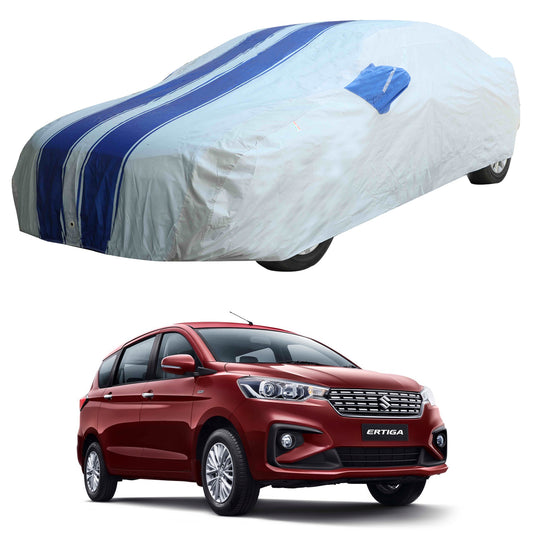 Oshotto 100% Blue dustproof and Water Resistant Car Body Cover with Mirror Pockets For Maruti Suzuki Ertiga 2018-2023