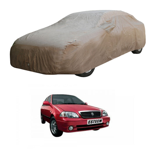 Oshotto Brown 100% Waterproof Car Body Cover with Mirror Pockets For Maruti Suzuki Esteem