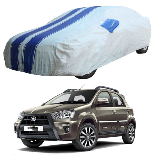 Oshotto 100% Blue dustproof and Water Resistant Car Body Cover with Mirror Pockets For Toyota Etios Cross