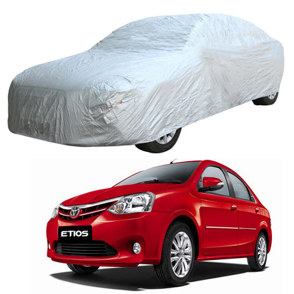 Oshotto Silvertech Car Body Cover (Without Mirror Pocket) For Toyota Etios - Silver