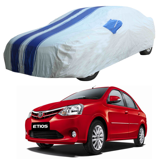 Oshotto 100% Blue dustproof and Water Resistant Car Body Cover with Mirror Pockets For Toyota Etios