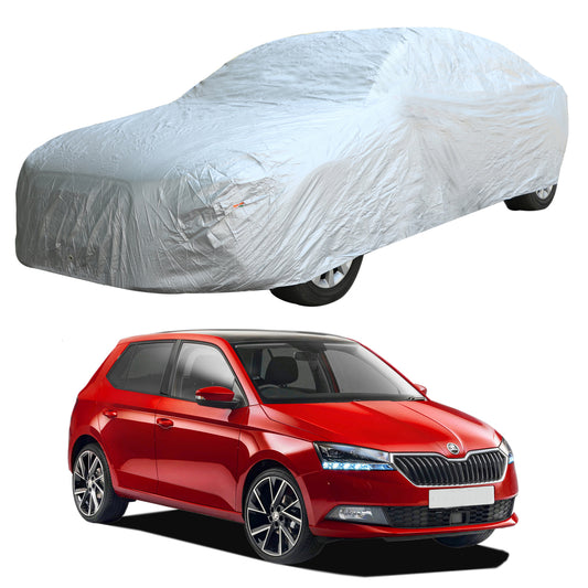 Oshotto Silvertech Car Body Cover (Without Mirror Pocket) For Skoda Fabia - Silver