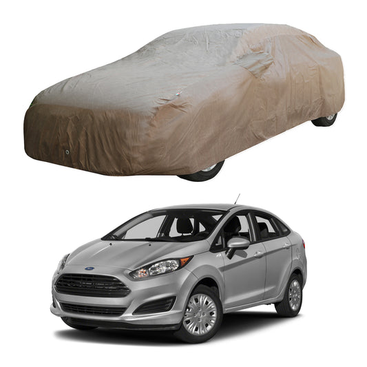 Oshotto Brown 100% Waterproof Car Body Cover with Mirror Pockets For Ford Fiesta