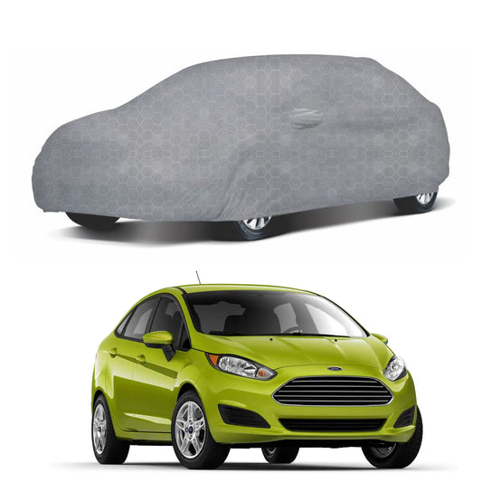 Oshotto 100% Dust Proof, Water Resistant Grey Car Body Cover with Mirror Pocket For Ford Fiesta