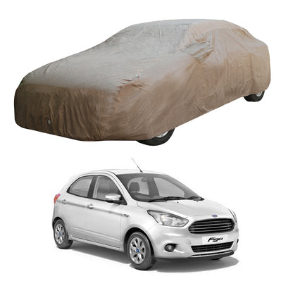 Oshotto Brown 100% Waterproof Car Body Cover with Mirror Pockets For Ford Figo