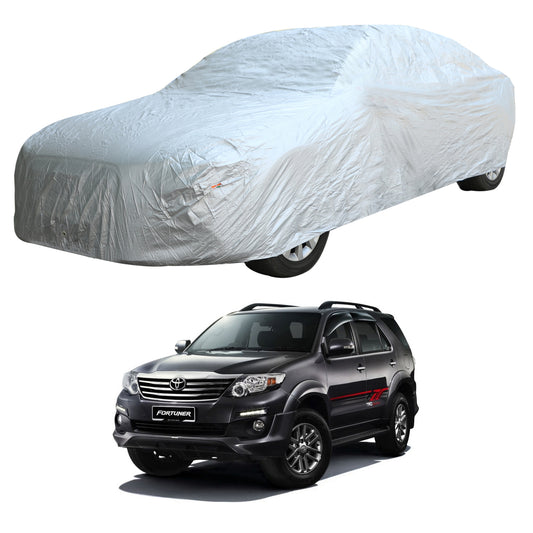 Oshotto Silvertech Car Body Cover (Without Mirror Pocket) For Toyota Fortuner - Silver