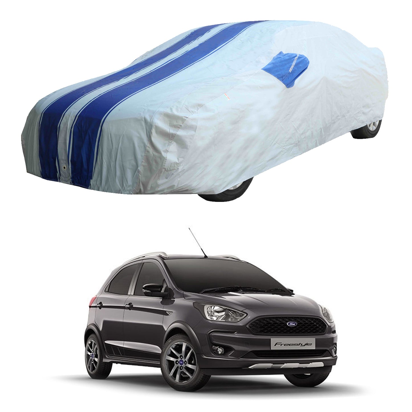 Oshotto 100% Blue dustproof and Water Resistant Car Body Cover with Mirror Pockets For Ford Freestyle
