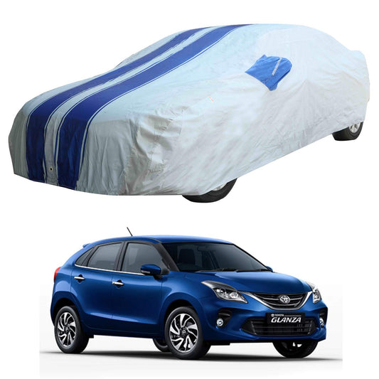 Oshotto 100% Blue dustproof and Water Resistant Car Body Cover with Mirror Pockets For Toyota Glanza