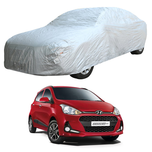 Oshotto Silvertech Car Body Cover (Without Mirror Pocket) For Hyundai i10 Grand