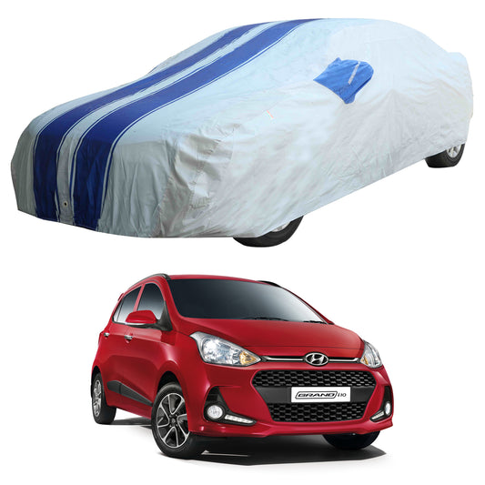 Oshotto 100% Blue dustproof and Water Resistant Car Body Cover with Mirror Pockets For Hyundai i10 Grand