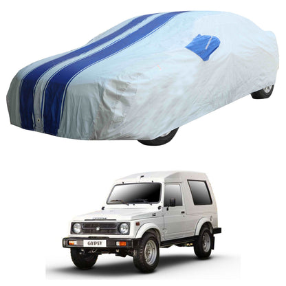 Oshotto 100% Blue dustproof and Water Resistant Car Body Cover with Mirror Pockets For Maruti Suzuki Gypsy