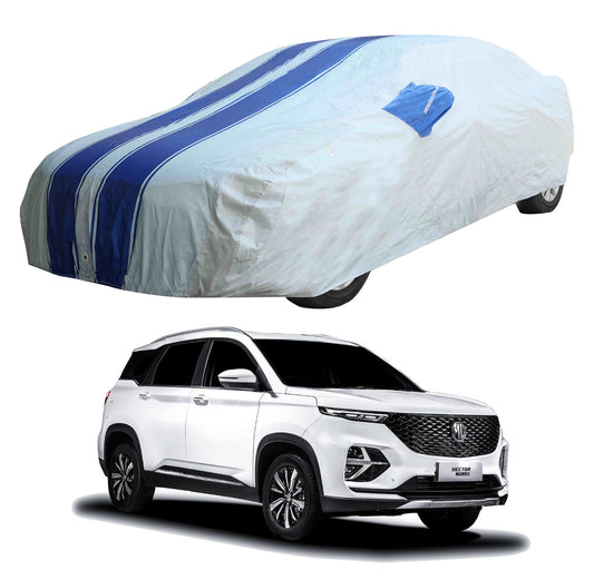 Oshotto 100% Blue dustproof and Water Resistant Car Body Cover with Mirror Pockets For MG Hector Plus