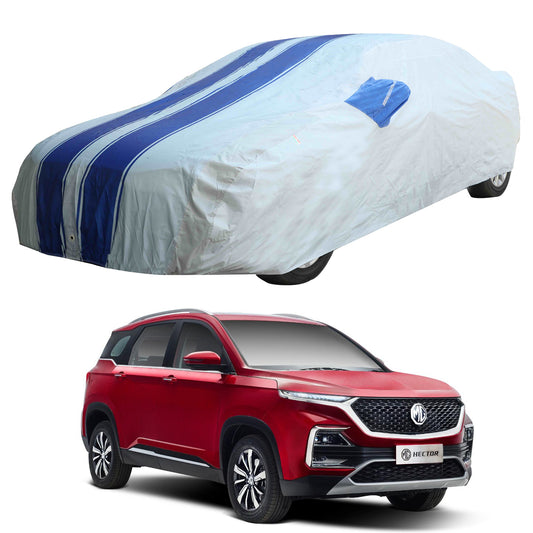 Oshotto 100% Blue dustproof and Water Resistant Car Body Cover with Mirror Pockets For MG Hector