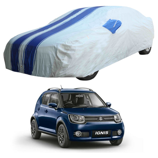 Oshotto 100% Blue dustproof and Water Resistant Car Body Cover with Mirror Pockets For Maruti Suzuki Ignis