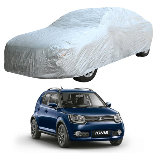 Oshotto Silvertech Car Body Cover (Without Mirror Pocket) For Maruti Suzuki Ignis - Silver