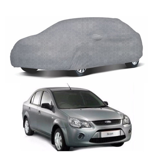 Oshotto 100% Dust Proof, Water Resistant Grey Car Body Cover with Mirror Pocket For Ford Ikon