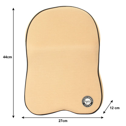 Oshotto Memory Foam, Air Fabric and Ergonomic Design Car Seat Neck Rest Cushion, Head Rest Pillow to Protect Neck & Vertebra for All Vehicles (Beige)