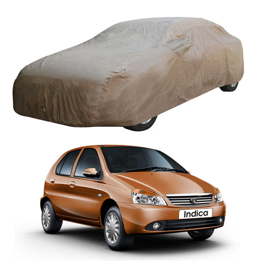 Oshotto Brown 100% Waterproof Car Body Cover with Mirror Pockets For Tata Indica