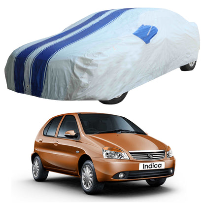Oshotto 100% Blue dustproof and Water Resistant Car Body Cover with Mirror Pockets For Tata Indica