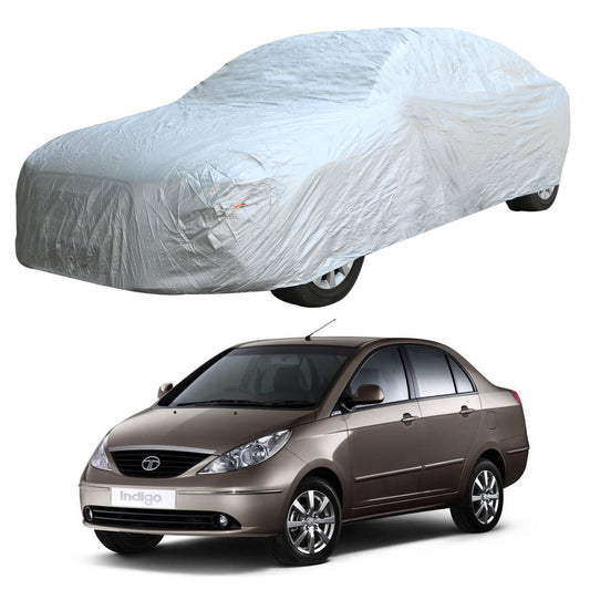 Oshotto Silvertech Car Body Cover (Without Mirror Pocket) For Tata Indigo - Silver