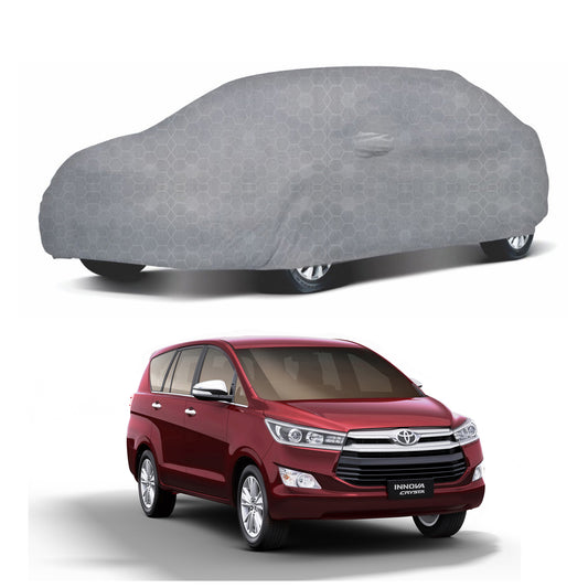 Oshotto 100% Dust Proof, Water Resistant Grey Car Body Cover with Mirror Pocket For Toyota Innova Crysta