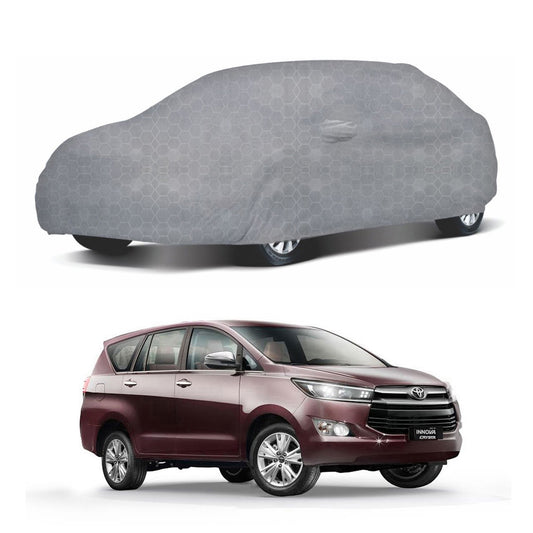 Oshotto 100% Dust Proof, Water Resistant Grey Car Body Cover with Mirror Pocket For Toyota Innova