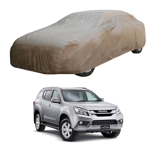 Oshotto Brown 100% Waterproof Car Body Cover with Mirror Pockets For Isuzu MU7