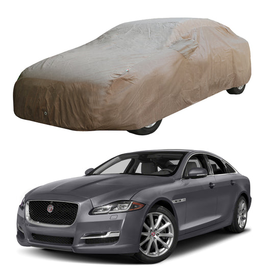 Oshotto Brown 100% Waterproof Car Body Cover with Mirror Pockets For Jaguar XJ/XJL