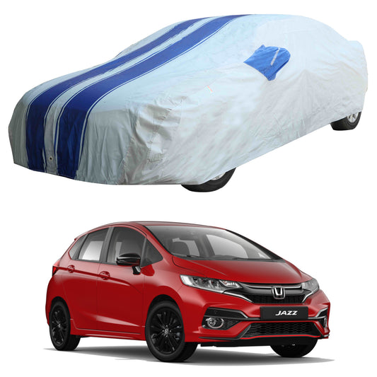 Oshotto 100% Blue dustproof and Water Resistant Car Body Cover with Mirror Pockets For Honda Jazz