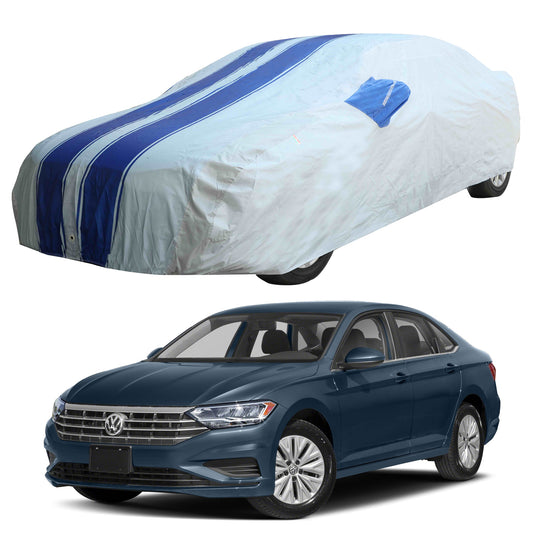 Oshotto 100% Blue dustproof and Water Resistant Car Body Cover with Mirror Pockets For Volkswagen Jetta