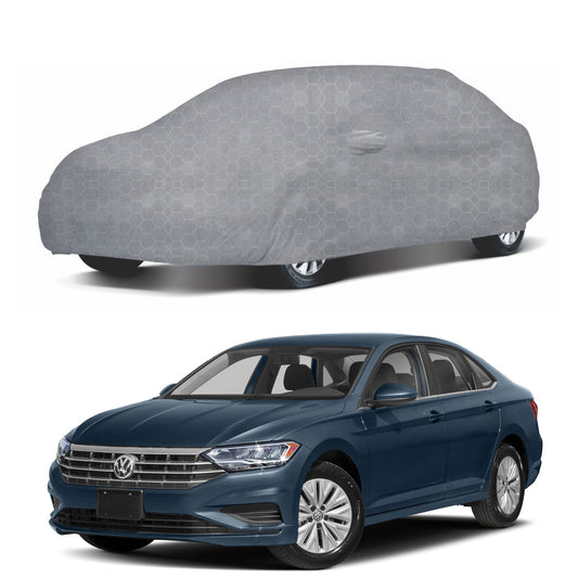 Oshotto 100% Dust Proof, Water Resistant Grey Car Body Cover with Mirror Pocket For Volkswagen Jetta