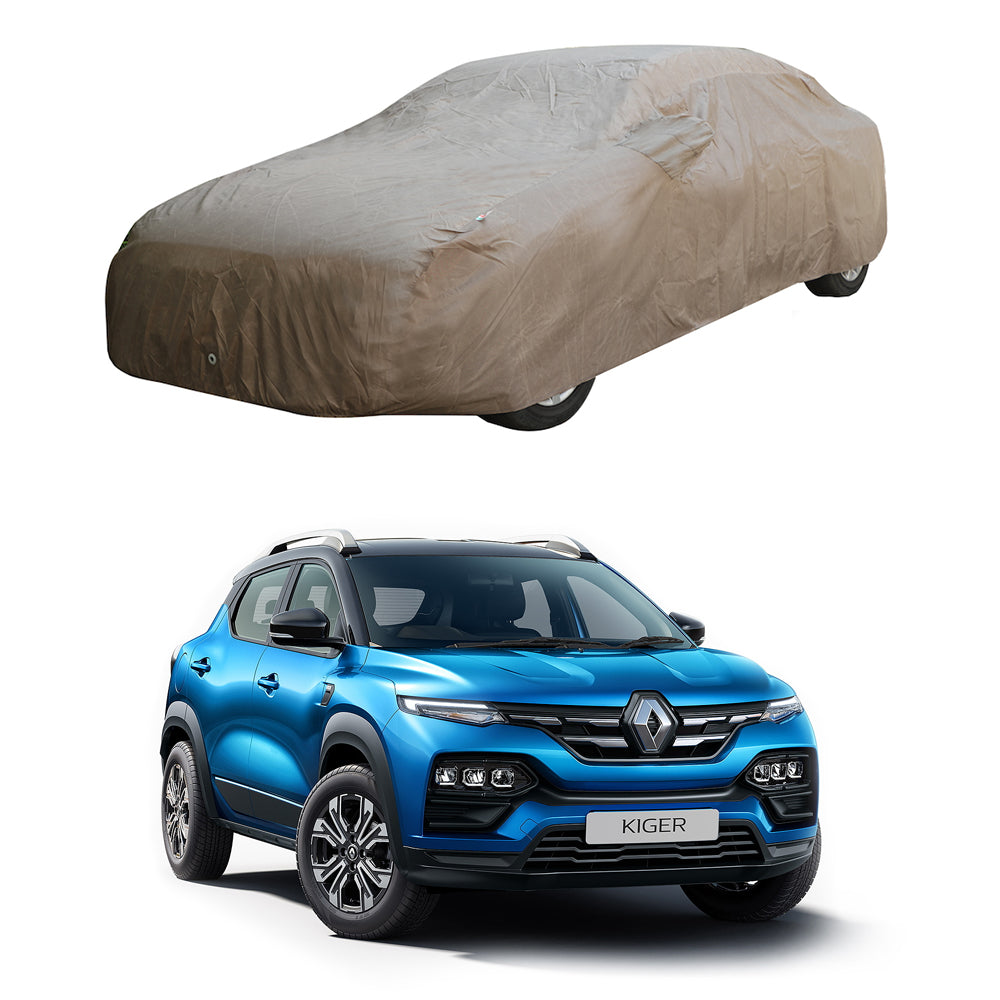 Oshotto Brown 100% Waterproof Car Body Cover with Mirror Pockets For Renault Kiger