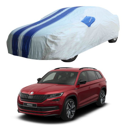Oshotto 100% Blue dustproof and Water Resistant Car Body Cover with Mirror Pockets For Skoda Kodiaq