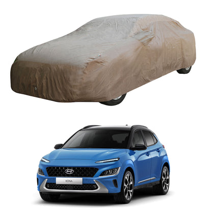 Oshotto Brown 100% Waterproof Car Body Cover with Mirror Pockets For Hyundai Kona