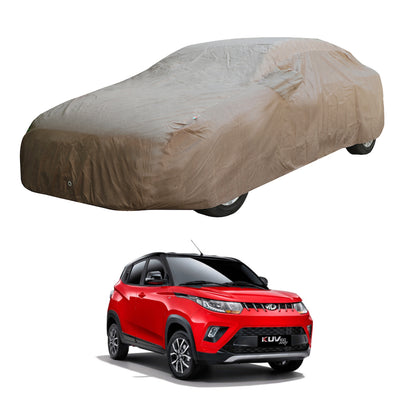 Oshotto Brown 100% Waterproof Car Body Cover with Mirror Pockets For Mahindra Kuv-100