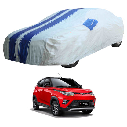 Oshotto 100% Blue dustproof and Water Resistant Car Body Cover with Mirror Pockets For Mahindra Kuv-100