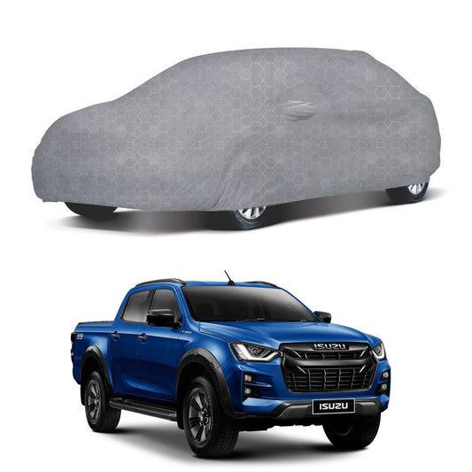 Oshotto 100% Dust Proof, Water Resistant Grey Car Body Cover with Mirror Pocket For Isuzu D-Max V-Cross