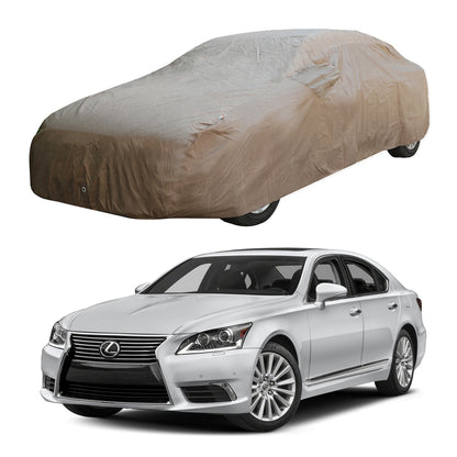 Oshotto Brown 100% Waterproof Car Body Cover with Mirror Pockets For Lexus LS