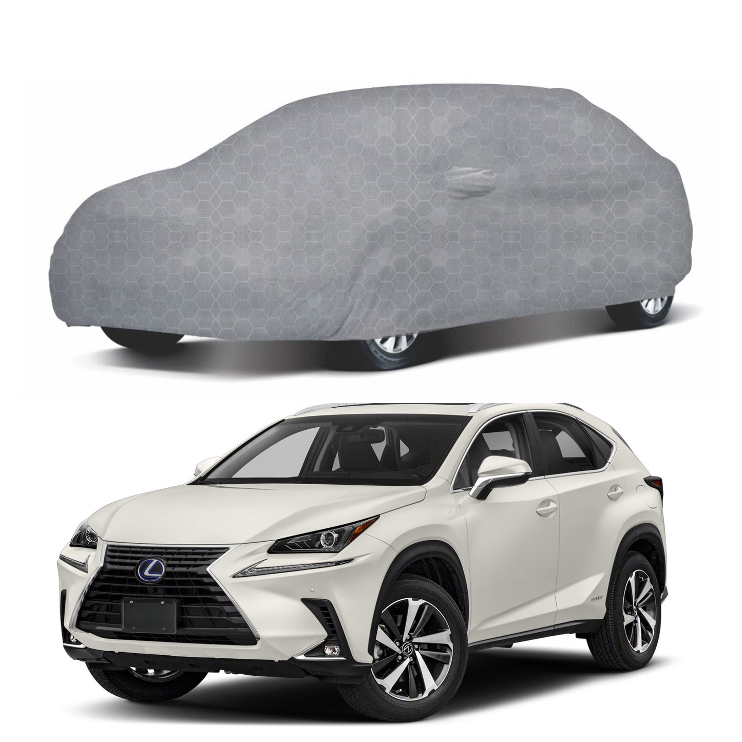 Oshotto 100% Dust Proof, Water Resistant Grey Car Body Cover with Mirror Pocket For Lexus NX